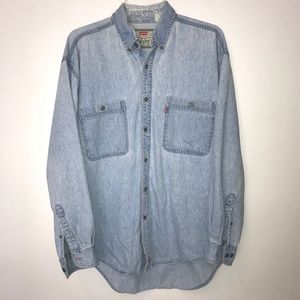 Vintage Red Tab Men’s Denim Shirt Fade Medium